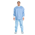 O & M Halyard Jacket Professional Disposable 3 Layer SMS Medium Blue 24/Ca - 10067