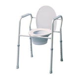 Graham Commode 3-In-1 Lumex Silver 300lb Capacity Light Gray Tips 24x15.5-23.5" 4/Ca - Field/Everest &Jennings - 7103A-4