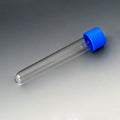 Globe Scientific Test Tube with Attached Blue Screw Cap, 16 x 100mm (10mL), PS - GS-6150