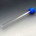 Globe Scientific Test Tube with Attached Blue Screw Cap, 16 x 150mm (20mL), PS - GS-6160