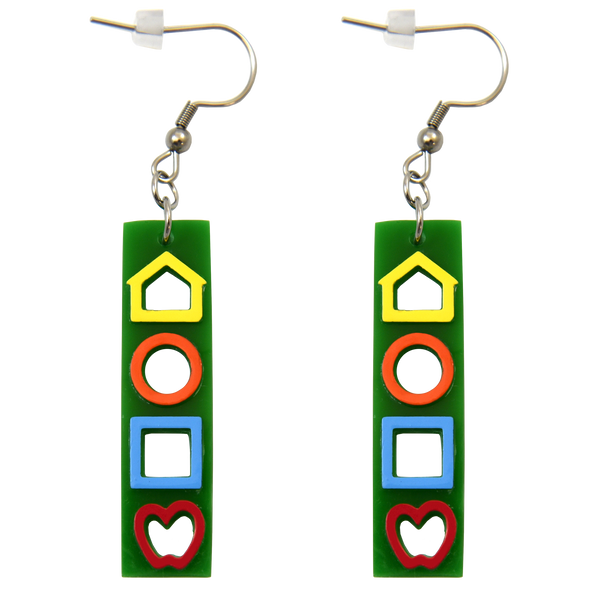 VERTICAL LEA SYMBOLS® EARRINGS