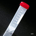 Globe Scientific Transport Tube, 50mL, with Attached Red Screw Cap, PP, Printed Graduations, Conical Bottom, Self-Standing, STERILE, 25 of Bag, 20 Bags of Case - GS-6256