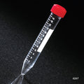 Globe Scientific Centrifuge Tube, 15mL, Separate Red Screw Cap, Acrylic, Printed Graduations - GS-6267