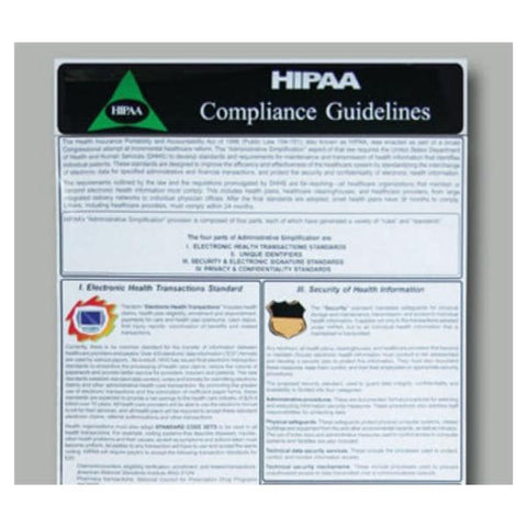 HPTC, Inc Wall Chart Educational HIPAA Compliance Each - HWC