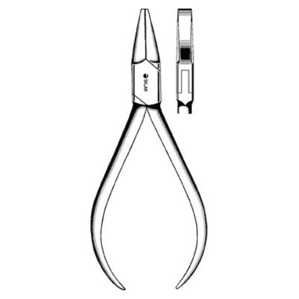 Sklar Instruments Pliers Flat Nose 5-1/2" Square End Straight Cross Serrated Stainless Steel Each - 40-1778