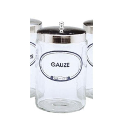 Graham Jar Gauze 7x4-1/4" Clear Glass With Stainless Steel Cover Each - Field/Everest &Jennings - 3454A G