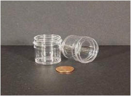 Globe Scientific Jar, Wide Mouth, 7.5mL (1 of 4oz), PS and PP, 33mm Opening, 1 x 1" (Screw Cap Packaged Separately)