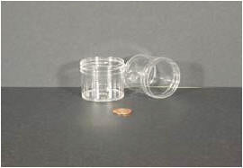 Globe Scientific Jar, Wide Mouth, 60mL (2oz), PS and PP, 53mm Opening, 1 13 of 16 x 1 11 of 16" (Screw Cap Packaged Separately)