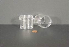 Globe Scientific Jar, Wide Mouth, 90mL (3oz), PS and PP, 58mm Opening, 1 15 of 16 x 2" (Screw Cap Packaged Separately)