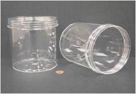 Globe Scientific Jar, Wide Mouth, 1200mL (40oz), PS, 120mm Opening, 4 3 of  8 x 5 1 of 16" (Screw Cap Packaged Separately)