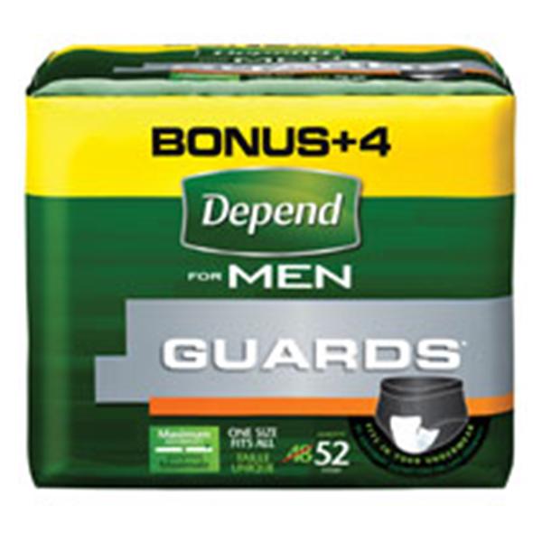 Kimberly Clark Professional Guard Depends Adult Male One Size Fits All 5.5x12" Maximum White 2x52/Ca - 13792