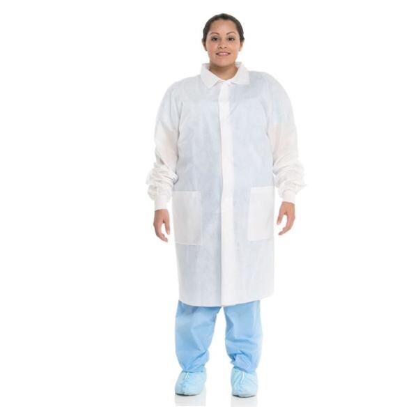 O & M Halyard Lab Coat Basic Disposable 3 Layer SMS X-Large White 25/Ca - 10123