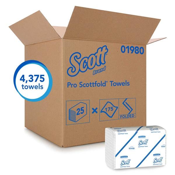 Kimberly Clark Professional Towel Hand Scott Single Fold 2 Ply White 9.4 in x 12.4 in 4375/Ca - 1980
