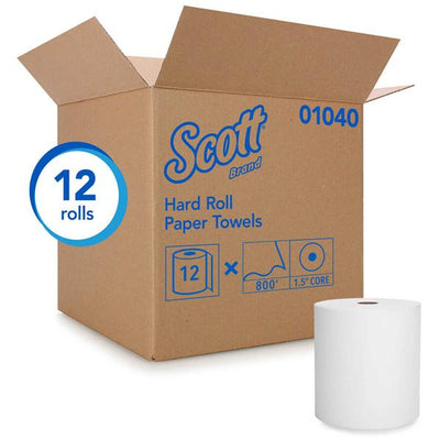 Kimberly Clark Professional Towel Roll Hard Scott Paper 8 in x 800 Feet White 12/Ca - 1040