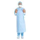 O & M Halyard Gown Surgical Microcool XL Blue/Red Neckband Sterile Each, 30 Each/CA - 95021