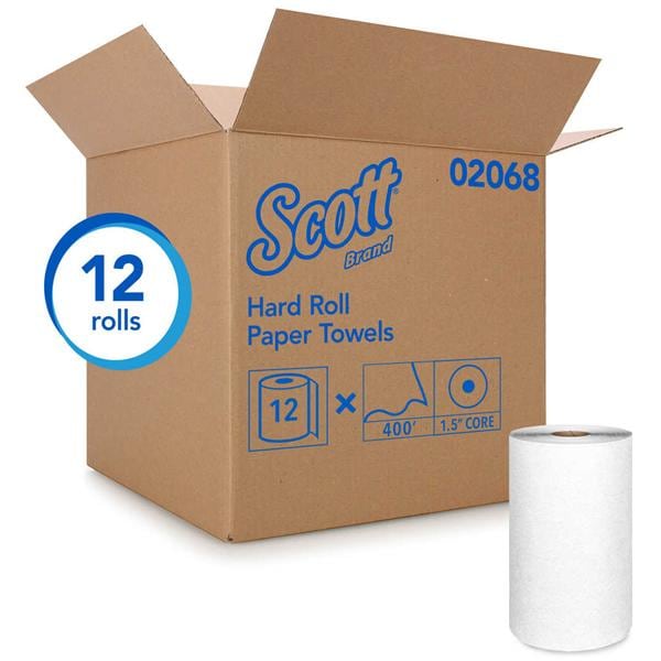 Kimberly Clark Professional Towel Roll Hard Scott Paper 8 in x 400 Feet White 12/Ca - 2068