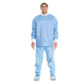 O & M Halyard Jacket Professional Disposable 3 Layer SMS X-Large Blue 24/Ca - 10087