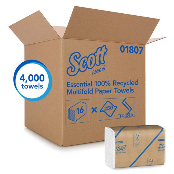 Kimberly Clark Professional Towel Hand Scott Multifold White 9.2 in x 9.4 in 4000/Ca - 1807