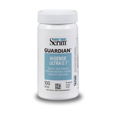 Serim Research Corp Test Strip Chlorine Guardian HiSense ULTRA 0.1 With Sample Cups Bx - 5167