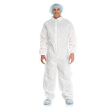 O & M Halyard Coverall Staff Disposable Large White 24/CA - 10075