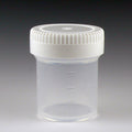 Globe Scientific Container: Tite-Rite, 20mL (0.67oz), PP, 35mm Opening, Graduated, with Separate White Screwcap