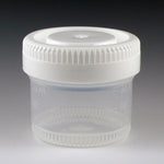 Globe Scientific Container: Tite-Rite, 20mL (0.67oz), PP, 35mm Opening, Graduated, with Separate White Screwcap