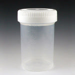 Globe Scientific Container: Tite-Rite, 20mL (0.67oz), PP, 35mm Opening, Graduated, with Separate White Screwcap