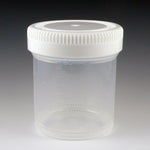 Globe Scientific Container: Tite-Rite, 20mL (0.67oz), PP, 35mm Opening, Graduated, with Separate White Screwcap