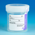 Globe Scientific Container: Tite-Rite, Wide Mouth, 90mL (3oz), PP, STERILE, Attached White Screw Cap, ID Label with Tab Seal, Graduated - GS-6526