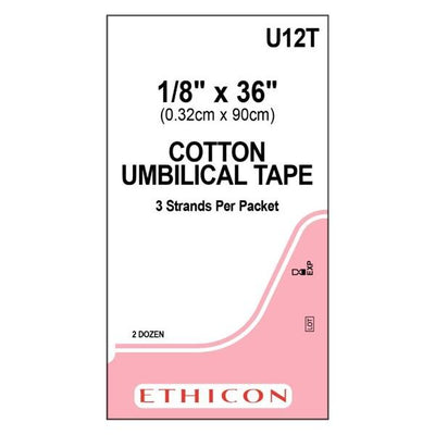 Ethicon Inc,a J & J Company Tape Umbilical Cotton .125x36" White 24/Bx - U12T