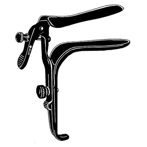 Sklar Instruments Speculum Vaginal Freeway-Graves 4x1-1/4" Open Side Black SS/Plmr Ct Each - 90-3754