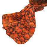 SCARF WITH RED RETINA IMAGES ON A BLACK BACKGROUND