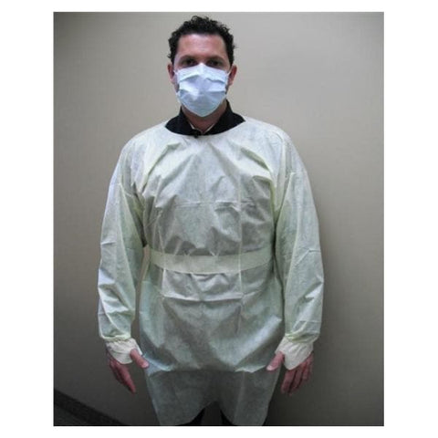 AMD Ritmed Gown Isolation Disposable AAMI Level 2 PP Size One Size Fits Most Yellow 100/Ca - A69961