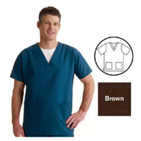 ComfortEase by Medline Shirt Scrub ComfortEase 8800 Womens 3X Large Brown Each - 8800JBRXXXL