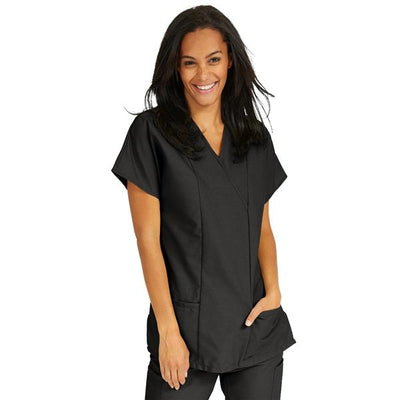 ComfortEase by Medline Shirt Scrub ComfortEase 8851 Crossover Unisex Small Black Each - 8851DKWS