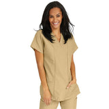 ComfortEase by Medline Shirt Scrub ComfortEase 8851 Crossover Unisex X-Small Khaki Each - 8851JKKXS