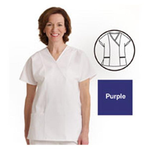 ComfortEase by Medline Shirt Scrub ComfortEase 8851 Crossover Unisex X-Small Purple Each - 8851JPPXS