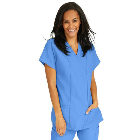 ComfortEase by Medline Shirt Scrub ComfortEase 8851 Crossover Unisex 2X Large Ceil Blue Each - 8851JTHXXL