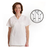 ComfortEase by Medline Shirt Scrub ComfortEase 8851 Crossover Unisex 2X Large White Each - 8851XTQXXL