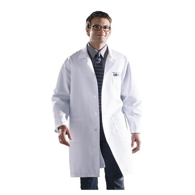 Medline Industries Inc Lab Coat Knee Length 80% Polyester / 20% Cotton Poplin Unisex LtBlu XS 41" Each - 83044RCWXS