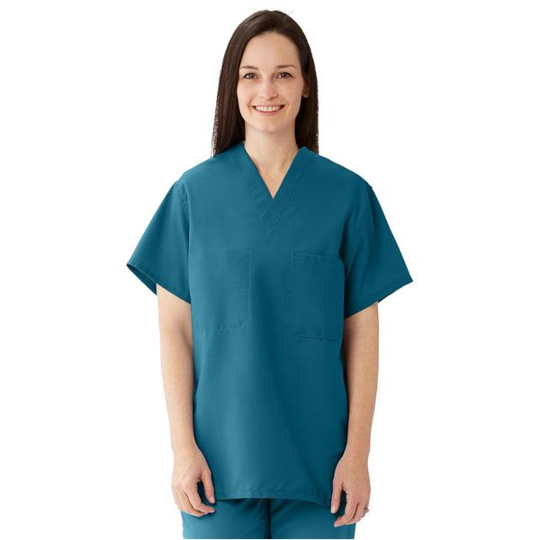 ComfortEase by Medline Shirt Scrub 910 Unisex X-Small Caribbean Blue Each - 910JCBXS-CM