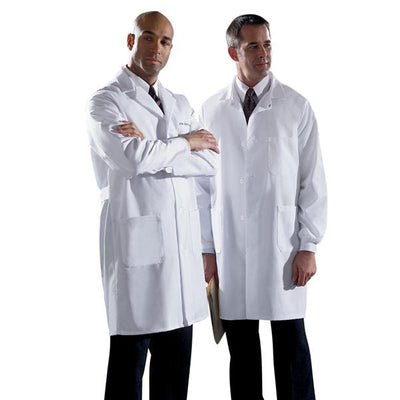 Medline Industries Inc Lab Coat Staff Length 80% Polyester / 20% Cotton Poplin Mens White Sz 52 39" Each - MDT12WHT52E