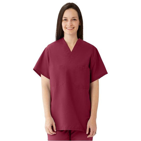 ComfortEase by Medline Shirt Scrub 910 Unisex 3X Large Wine Each - 910JWNXXXL-CM