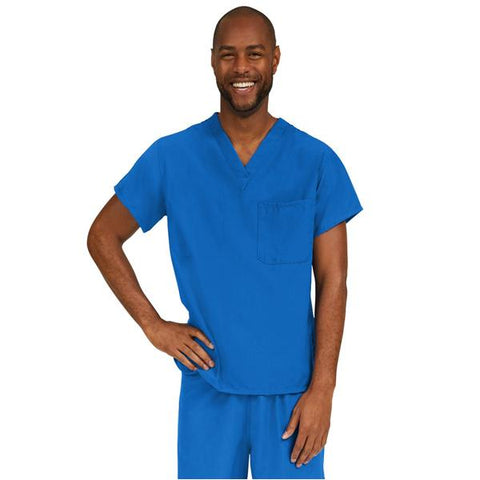 Medline Industries Inc Shirt Scrub 100% Polyester PerforMAX Unisex Royal Blue Sm Reversible 1 Pocket Each - 810JRLS-CA