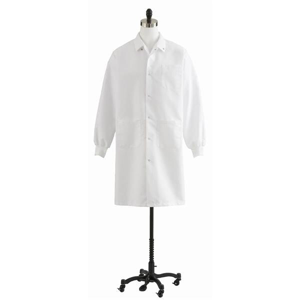 Medline Industries Inc Lab Coat Knee Length 80% Polyester / 20% Cotton Poplin Unisex White XL 42 Each - 87026QHWXL