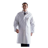 Medline Industries Inc Lab Coat Full Length 100% Cotton Mens White Size 48 Each - MDT17WHT48