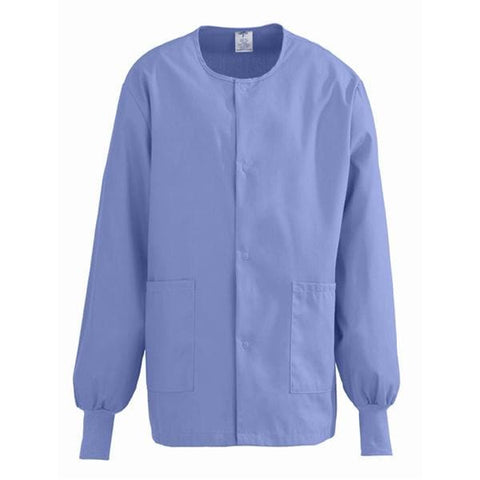 ComfortEase by Medline Jacket Warm-Up 65% Polyester / 35% Cotton ComfortEase Unisex Ceil Blue Small Each - 8832JTHS