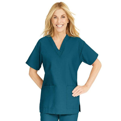 ComfortEase by Medline Shirt Scrub ComfortEase 8800 Womens X-Small Caribbean Blue Each - 8800JCBXS