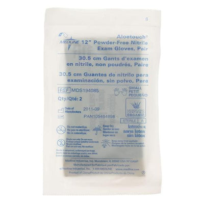Medline Industries Inc Gloves Exam Aloetouch Powder-Free Nitrile Latex-Free 12 in Sm Strl Green 50pr/Bx, 4 BX/CA - MDS194085