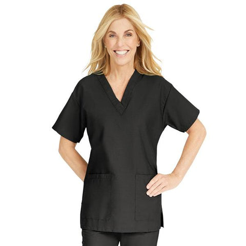 ComfortEase by Medline Shirt Scrub ComfortEase 8800 Womens X-Small Black Each - 8800DKWXS